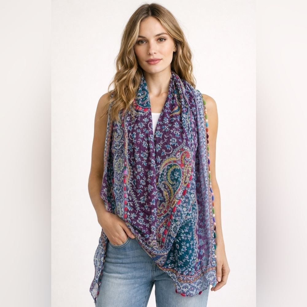 Raj Boho Paisley Scarf / Wrap ONE SIZE NWT